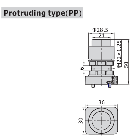 M3PP21006RT AIRTAC MANUAL VALVES, M3 SERIES PROTRUDING TYPE<BR>3 WAY 2 POSITION N.C, 1/8" NPT PORTS RED BUTTON
